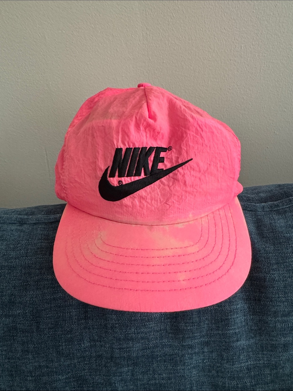 Vintage Nike Unisex Hot Pink Cap with Black Logo, SnapBack